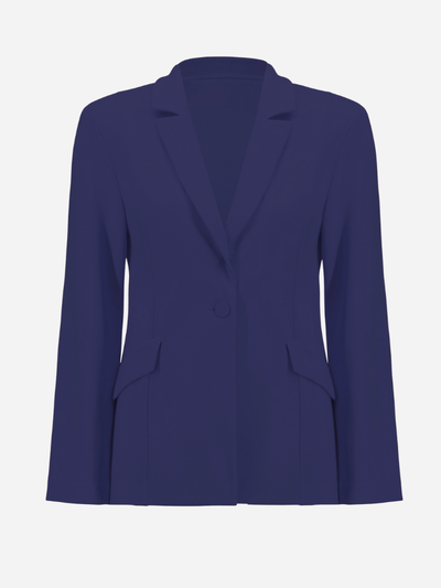 ladies blue silky blazer