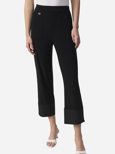 elegant black cropped pants with flare