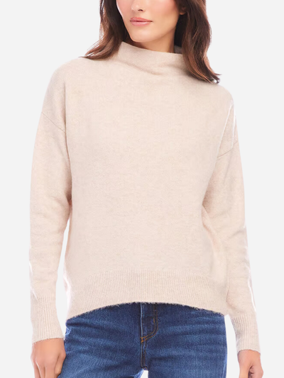 brown mock neck women's sweater