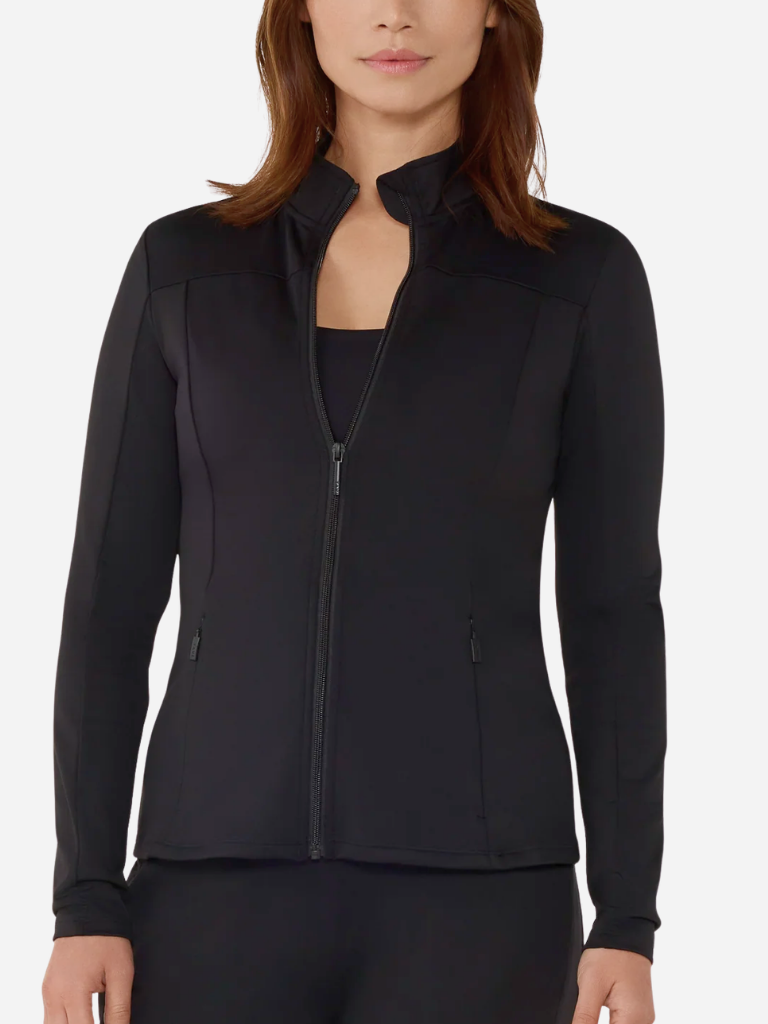Veste Saint + Sofia – Femme – Taille 22 (Plus) – Noire – Coton Bio – Zip – Occasion TBÉ