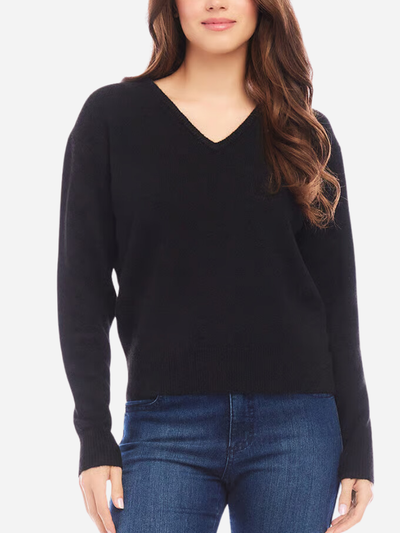 cozy black v-neck sweater