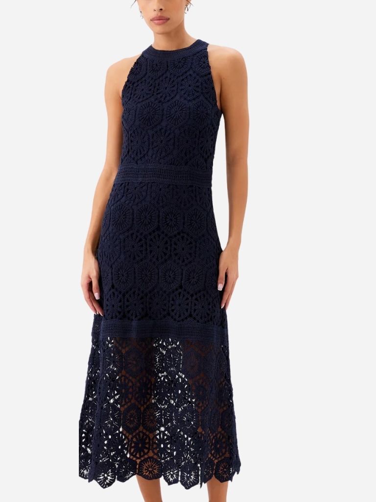 hutch eddi sleeveless straight-neck shantung drop-waist a-line midi dress Trisha Square Neck Midi Dress main image 0