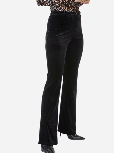 Black velour pants with flare legs