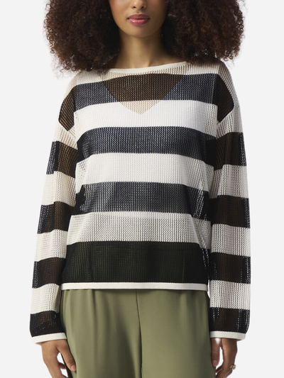 black and white ladies striped sweater