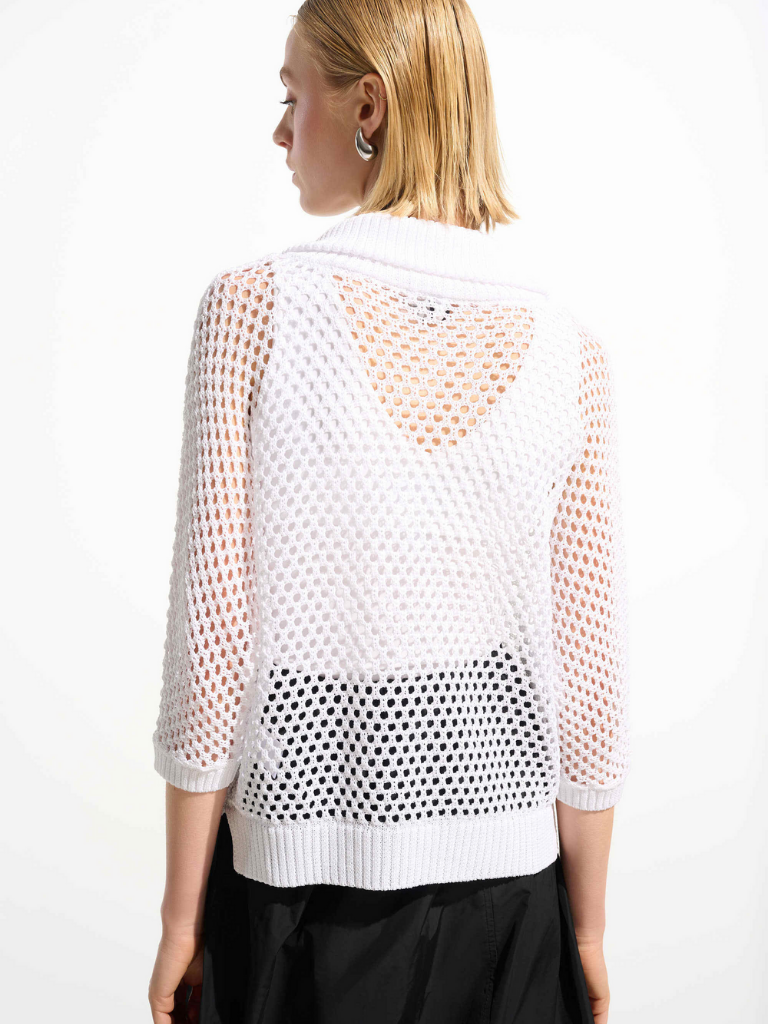 Joseph Ribkoff Vicscose Blend Boxy Sweater Knit With Zipped