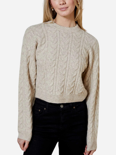 brown cable sweater for women