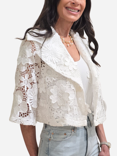 White lace blazer