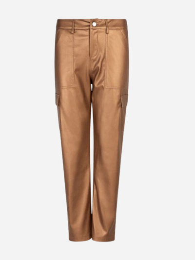 Faux Leather Cargo Pants