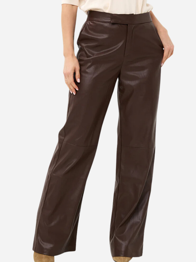 Wide leg vegan leather trousers