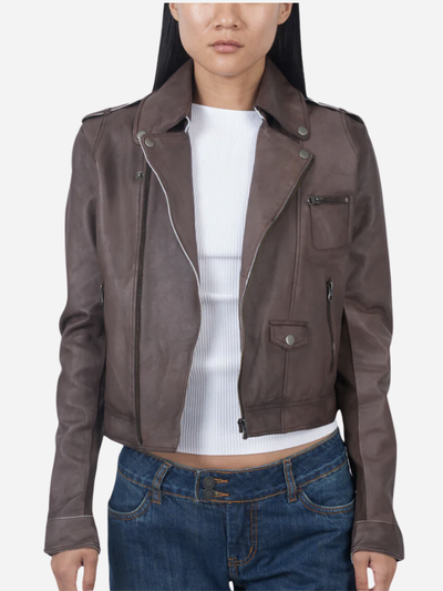 patina leather jacket women