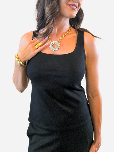 luxe ponte black tank