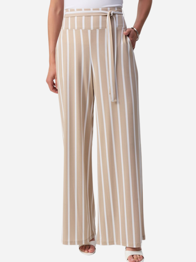 ladies brown and white striped pants