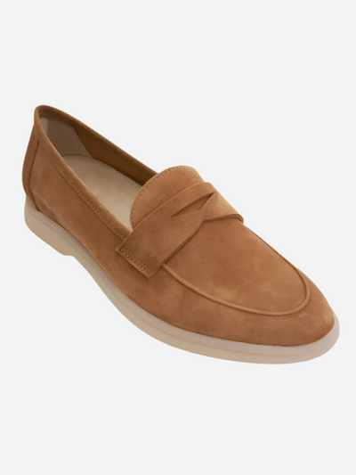 brown suede women's loafer