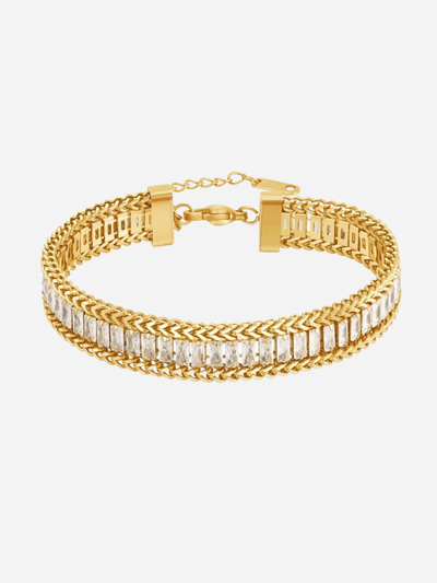 gold bracelet with cz stones