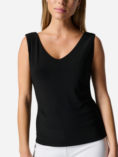 women's classic black v-neck tank top