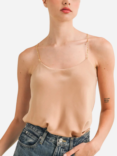 nude cami with chain straps