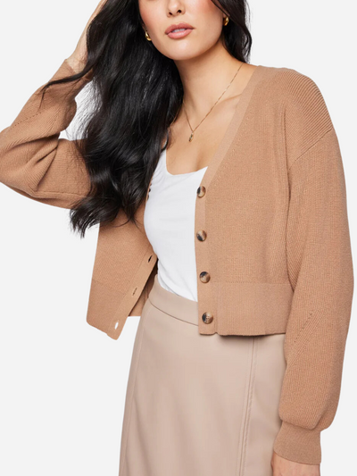 brown cardigan cropped