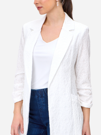 women's white boxy blazer