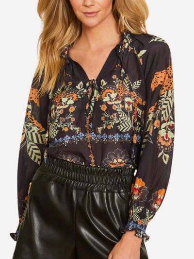 black floral print blouse for fall