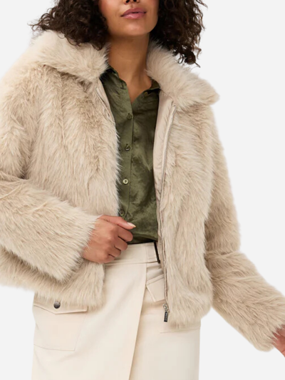 faux fur cropped jacket